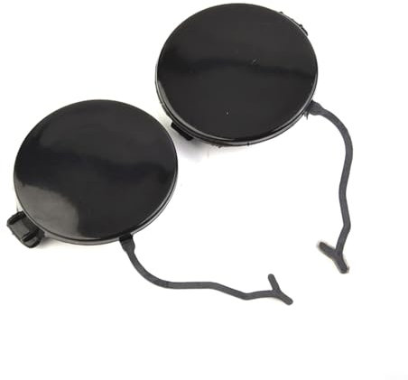 HEIBTENY Vordere Stoßstange Abschlepphaken Abdeckung für Porsche für Cayenne 2011-2014 Schwarz 2 Stück 95850515500 95850515600 unlackiert