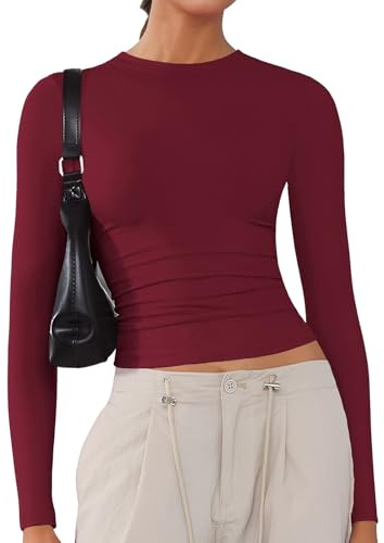 ARCFEETORY Women's Women's Long Sleeve Crew Neck T Shirt T-Shirt (Pack of 1)