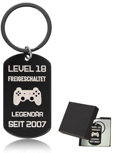 Schlüsselanhänger 18 Geburtstag Geschenk Junge Mädchen Lustige Coole Geschenke mit Box Geschenk zum 18 Geburtstag für Sohn Tochter Bruder