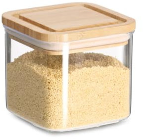 Zeller 14766 Vorratsdose m. Bambusdeckel, 500 ml, Kunststoff