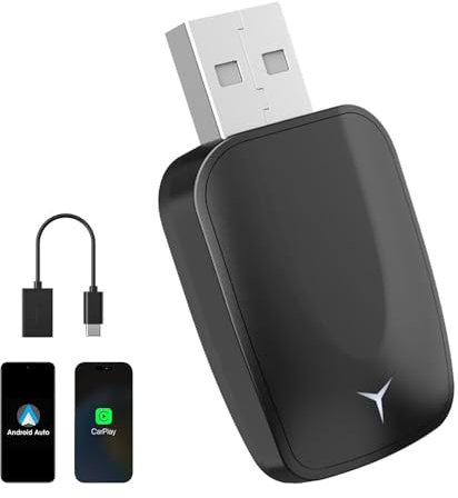 CarPlay sans Fil, Adaptateur Cle CarPlay Voiture, Android Auto sans Fil, USB Plug & Play, Accessoire Voiture, Compatible avec Android 11+ et Apple iPhone iOS 10+