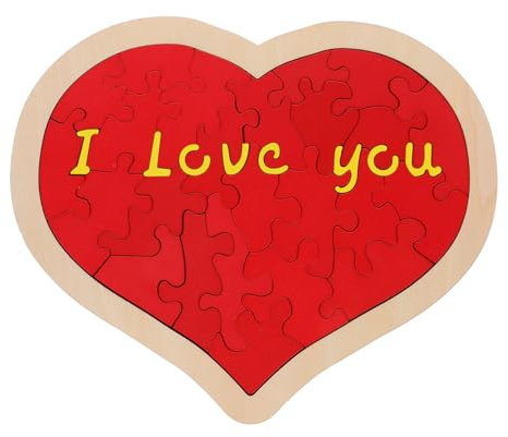 Beaupretty Wooden Heart Puzzle Love You Jigsaw for Valentine's Day Weddings Anniversaries Beautifully Crafted Romantic Decor Unique for Couples