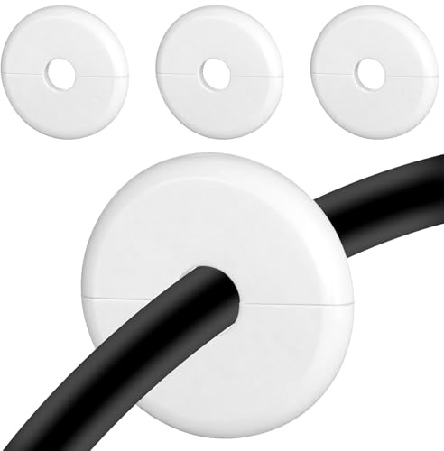 4 coperture bianche per fori da parete, 7 cm di diametro, passacavi per cavi da parete, nascondicavo per organizzare cavi Ethernet Starlink TV, proteggono i cavi e decorano i fori