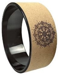 Ruota da Yoga in Sughero Naturale 32x13 cm FD Sport | Yoga Wheel per Flessibilità Schiena, Apertura del Torace, Pilates e Stretching Profondo | Accessorio Robusto per Supporto Posturale e Core