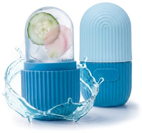Fresh Vitality Ice Roller for Face & Eyes – Reusable Silicone Ice Facial Mould – Compact Depuffing Beauty Tool for Morning Puffiness, Dark Circles & Skincare Glow (Blue)
