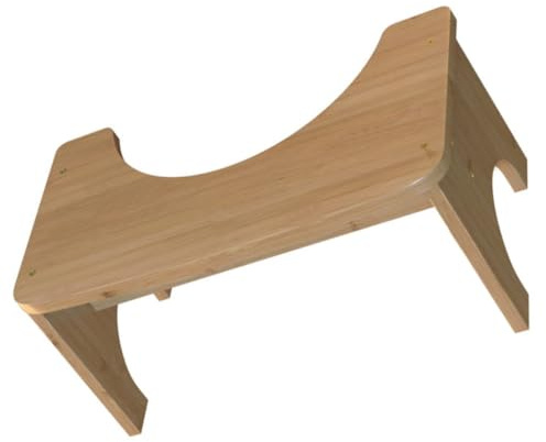 FOMIYES Tabouret de Toilette en Bois Naturel 1 Pièce, Marchepied Stable Antidérapant pour Garçon et Filles et Adultes, Repose-pieds Compact pour Salle de Bain et Toilettes, Siège