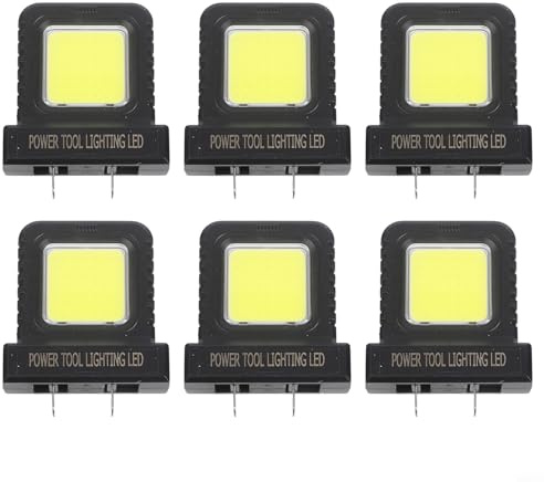 TONIXY 6 x 14 W LED-Camping-Laterne, Arbeitsleuchte, kompatibel mit 20 V-21 V Elektrowerkzeug-Lithium-Batterien für den Außen- und Baustelle, verstellbare Steckdose, schwarz (4 Stück)