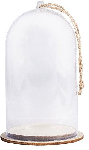 Glocke aus Kunststoff mit Sockel, 8 cm Ø – 13 cm, mit Jutekordel