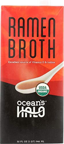 Ocean’s Halo Ramen Broth - USDA Organic, Excellent Source of Vitamin D & Iodine, Non-GMO, Vegan, Gluten-Free, Sustainably Ocean Farmed Kelp, 946ml