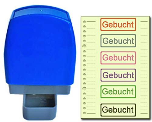 SSEELL Gebucht Selbstfärbender Stempel Selbstfärbende Vor-inked Re-inkable Büroarbeit Schule Office selbstfärbend Firmen stempel Stationäre Briefmarken Mit Rahmen Linie - Rote Tintenfarbe