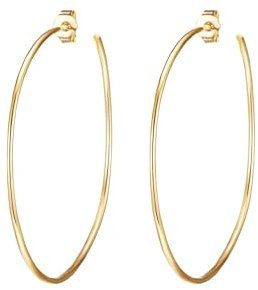 Glanzstücke München Damen-Ohrcreolen Sterling Silber gelbvergoldet - Creole 50 mm gelb-gold Ohr-Schmuck Ohrringe gold