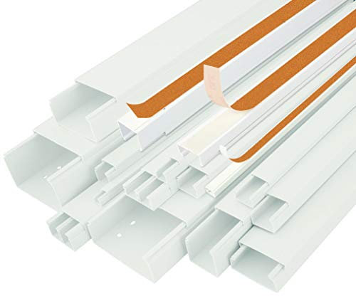 SCOS Smartcosat SCOSKK334 6 m Kabelkanal (L x B x H 1000 x 30 x 20 mm, PVC, Kabelleiste, Selbstklebend) weiß