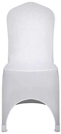 FlowerW Stuhlhussen Weiß 50 Stück, Abnehmbarer Waschbarer Hochzeit Stuhlbezug, Stretch Stuhlhussen für Hochzeit, Party, Esszimmer, Bankett, Stuhldekoration