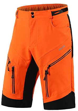 ARSUXEO Radhose Herren MTB Shorts ohne Polsterung Radfahren Shorts Klassisch Wasserdicht 1903 orange L