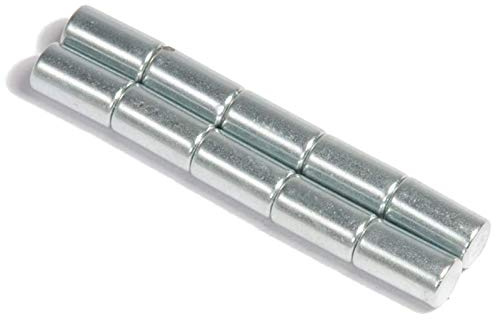 Neodym Magnet Mini 4x7mm Für Magnettafel Pinnwand Kühlschrank Starker Zylinder Magnete Verzinkt - Whiteboard Stabmagnet 4mm x 7mm - N50 Stark (10)