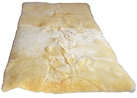 Naturasan Medizinische Lammfell Bettauflage | Betteinlage Schaffell | echt Lammfell Matratzenauflage, Unterbett, Topper, Öko Bettfell, Warmer Matratzenschoner medizinisch gegerbt, (90 x 200 cm)