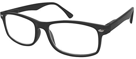 TBOC Lesebrille Lesehilfe für Herren und Damen - Dioptrien +2.50 Mattschwarz Fassung mit Stärke für PC Handy Trend Frauen Männer Senioren Alterssichtigkeit Presbyopie