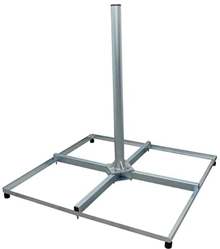 Premium X Balkonständer Profi 4X 50x50cm Stahl 1m Mast 60mm SAT Flachdach-Ständer Halterung für Satelliten-Schüssel