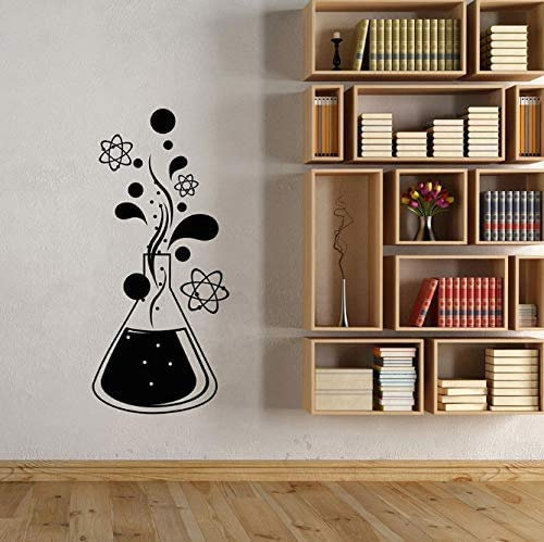 Wandtattoo Chemie Wissenschaft Atom Moleküle Vinyl Fenster Glas Aufkleber Schule Klassenzimmer Chemisches Labor Kreatives Wandbild 42X92 Cm