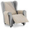 Textilhome - Funda Cubre Sofá Malu - 1 Plaza - Funda de Sillón Relax y Orejero Reversible, Protector de Arañazos para Sofás Acolchado. Color Marfil