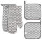 Gants de Four,Maniques Cuisine,Antidérapant Résistant à la Chaleur Gants de Four en Coton,Gants de Cuisine avec Boucle Suspension,1 Paire Gants Cuisine et 2 Maniques,pour Barbecue Cuisine Pizza