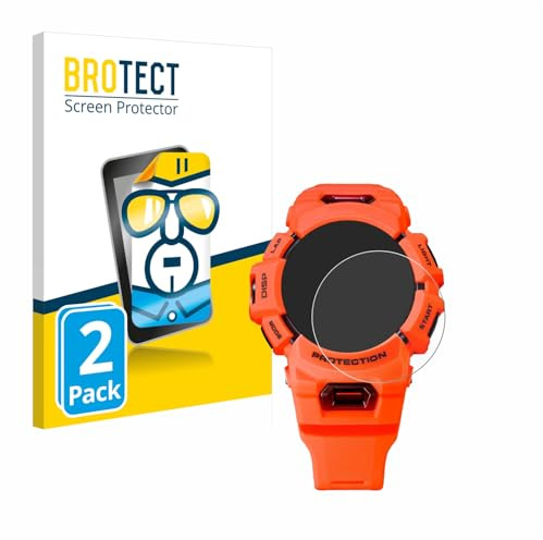 BROTECT Schutzfolie für Casio G-Shock GBA-900 | 2 Stück Transparenter Displayschutz Made in Germany Klare Displayschutz-Folie Clear Einfache Montage Case-Friendly