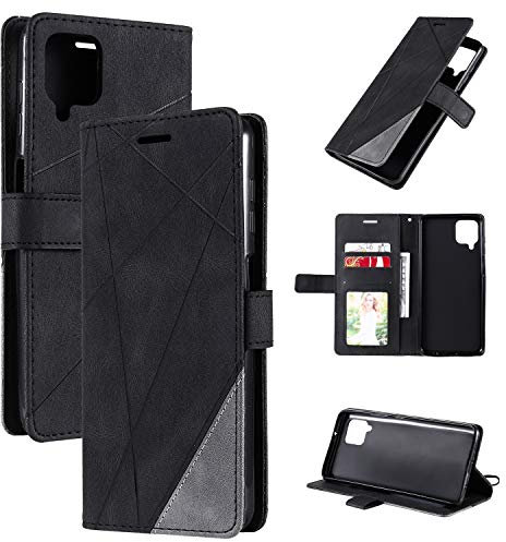 QiongniAN Cover per Samsung Galaxy A22 4G,Custodia in Pelle Custodia per Samsung SM-A225F/DS Galaxy A22 4G / SM-A225M/DSN SM-A225M/N SM-A225F SM-A225M Custodia Cover Case Black