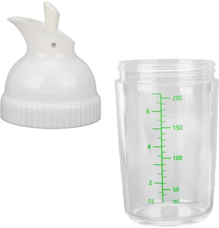 Shaker per Condimenti e Salse, Shaker per Condimenti per Insalata, Bottiglia Salsa Graduato 200ml, Contenitore per Condimenti per Insalata, Dispenser per Condimenti per Insalata con Beccuccio