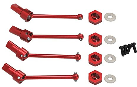RC-Car-Antriebswelle, Hochfeste CVD-Antriebswelle aus Aluminiumlegierung Vorne und Hinten für Latrax Teton 1/18 RC-Car-Upgrade-Teile(Rot)