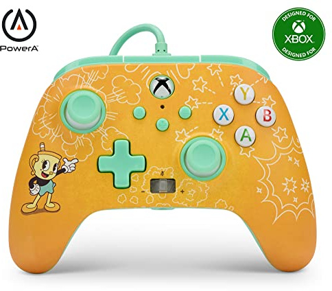 PowerA Enhanced Wired Controller for Xbox Series X|S - Cuphead: Ms. Chalice, gamepad, wired video game controller, gaming controller, Officially Licensed for Xbox