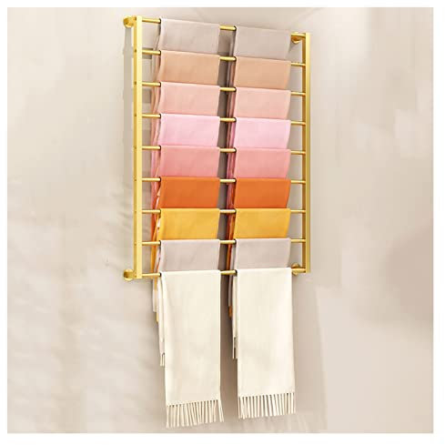 schalhalter aufbewahrung Stahl Verdicken Schal, Schals, Hijab-Halter, Organizer-Rack An Der Wand Montiert, Einzelhandelsgeschäfte 10-lagiger Metallständer Mit Abnehmbaren Querstangen, 120 Cm Hoch