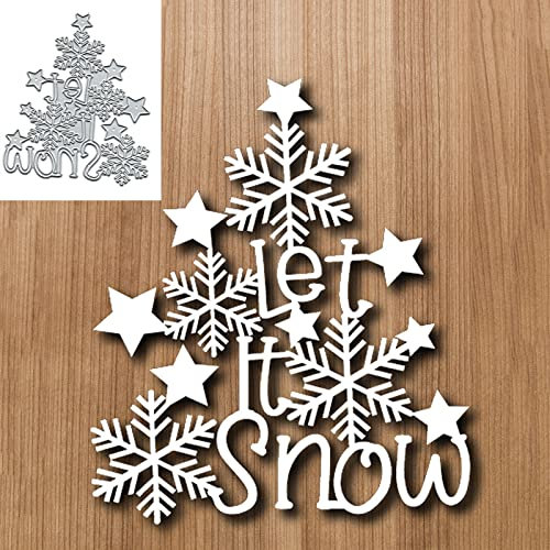 Vintage Snowflake Christmas Tree Metal Die Cuts, Merry Christmas Tree Cutting Dies Cut Stencils for DIY Scrapbooking Decorative Embossing Paper Scrapbooking Card Making