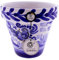 CÉRAMBLEÑA | Pots de Boue Rouge | Pots décoratifs | Pots en céramique | Pots d'extérieur | Décoré Monterie Bleu - D111 | Décoration 100% Fait main | 27x27x25 cm