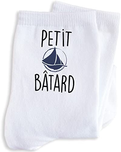 Luigi Collection Chaussettes Homme Petit Bâtard Humour Message drôle. Idée Cadeau Original Ami Copain Mari Collègue Anniversaire Noël St Valentin. Taille 39/42