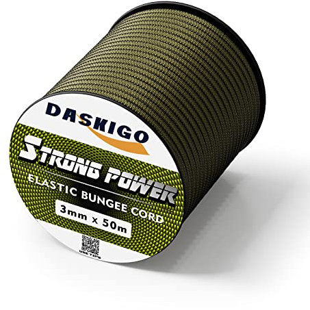 Corda elastica, 3 mm x 50 m, verde militare