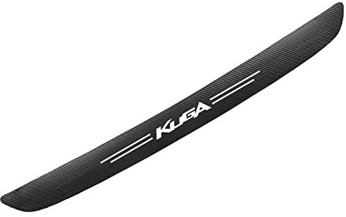 SAGHOM 1 Stück Auto Kohlefaser Heck Stoßstangenschutz, für Fo-rd Kuga, Ladekantenschutz Leder Aufkleber Lackschutzfolie Anti-Kratz Kofferraumschutz Zubehör,Black