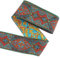 FINGERINSPIRE 5 m Jacquard Band 50 mm Breit Vintage Blumenstickerei Mit Blattmustern Dunkelrot Polycotton Boho Bestickter Bortenstoff Zum Nähen Basteln Heimdekoration