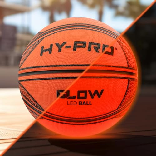 Hy-Pro LED Glow Light Up Basketball - Impact Activated Glow in the Dark Ball with Auto Shut Off, Official Size 7, Professional Grip, Basketball Gifts for Kids & Adults, Indoor & Outdoor Basketball