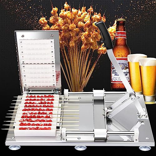 PARFCO Barbecue Skewers Maker, Multifunction Barbecue Meat Skewer Machine Quick Portable Meat Skewer Box Easy Skewer Tools Creative Meat Kebab Maker Outdoor BBQ Gadget Kitchen Accessories
