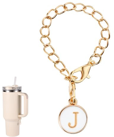 Letter Charm Accessories for Stanley Cup, Letter Charm Accessories Personalized Name ID Letter Handle Charm Letter Charm for Stanley Tumblers (Letter J)