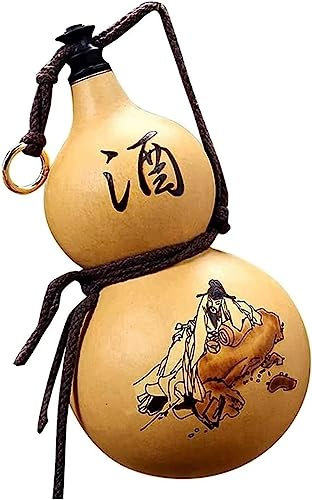 Flasques de hanche, gourde Feng Shui, flasque de hanche, pichet de gourde, pendentif de gourde à vin naturel, bouilloire portative extérieure, médecine du vin chargée d'eau vraiment gourde, flasque de