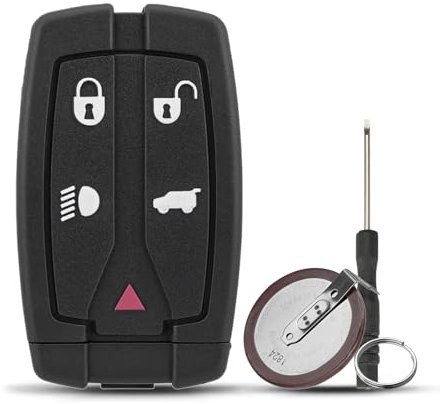 5 buttons For Landrover Freelander 2 Key Fob Case Cover Shell Replacement with Land Rover Freelander 2 Key Fob Battery VL2330