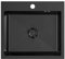 VBChome Fregadero de acero inoxidable, 50 x 45 cm, color negro, acero inoxidable, con orificio para grifo, de acero inoxidable, color negro, 50 x 45 cm