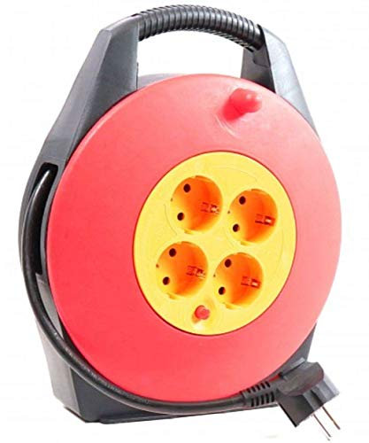 GLT 1 x Paccs 15 m Verlängerungskabel Kabelbox 4 Steckdosen 3 x 1,5 mm² Schuko Kabeltrommel, Mehrfachsteckdose