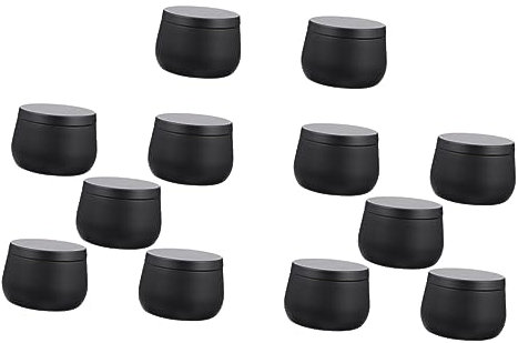 CIYODO 12st Bauch Vorratsdose Container Zuckertopf Perlenbehälter Mit Deckel Zinn Kerze Halter Kleine Runde Vorratsdose Keksbehälter Leer Weißblech Kaffee Kosmetik Reisen