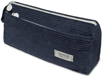 TAIHOBO Federmäppchen Mäppchen Aesthetic, Cord-Stoff Federtasche, Mäppchen Groß Federmappe Etui 2 Fach, Große Kapazität Pencil Case, Waschbar Stiftemäppchen für Schulsachen und Büro (Hazeblau)