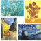 Muzagroo Art Van Gogh Diamant-Malerei-Set für Erwachsene, DIY 5D-Diamant-Kunst-Sets für Anfänger, Sternennachtkunst und Sonnenblumen-Handwerk, Diamantkunst für Wohnzimmer, Kinderzimmer, 4 Stück