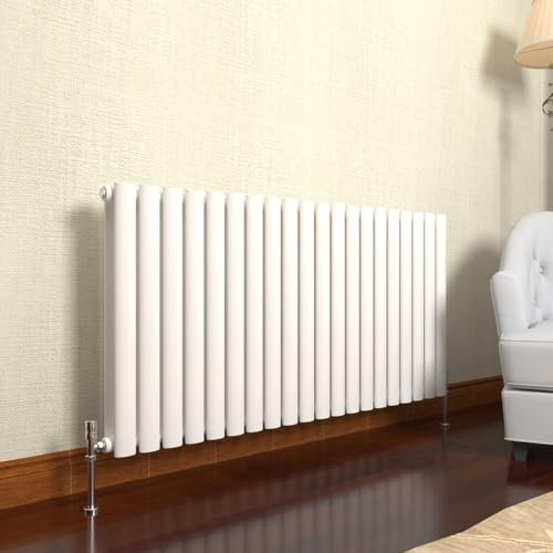 GY Bath Horizontal Radiator White Oval Column Designer 600x1416mm Double Modern Central Heating Rads