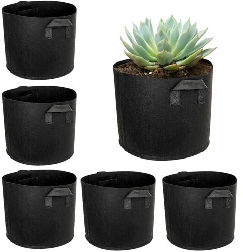 MIPIACE 6 Pièces Sac de Plantation 3 Gallons 12L Sac de Culture NonTissé Sac Plantation Pomme de Terre avec Poignées pour Pomme de Terre Tomates Légumes Carotte et Legumes (Noirs)