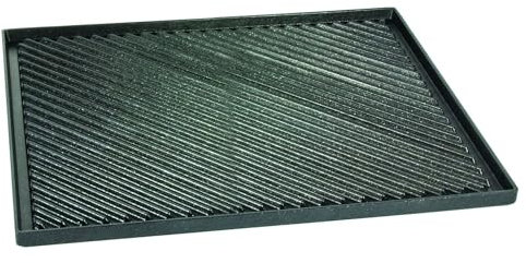 AMT Gastroguss GN 2/3 Grill- & Pizza - Wendeplatte mit Grillboden, 36,5 x 32,5 cm, zweiseitig nutzbar, geriffelt, Aluminiumguss, Lotan® Antihaft-Veredelung, AMZN-13733G